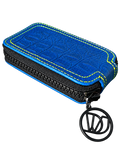DJ Wallet blue croco bright stitching