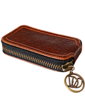 DJ Wallet brown croco orange stitching
