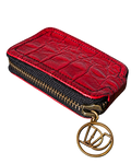 DJ Wallet red croco black stitching