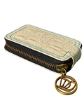 DJ Wallet white croco blue stitching