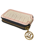 DJ Wallet white croco red stitching